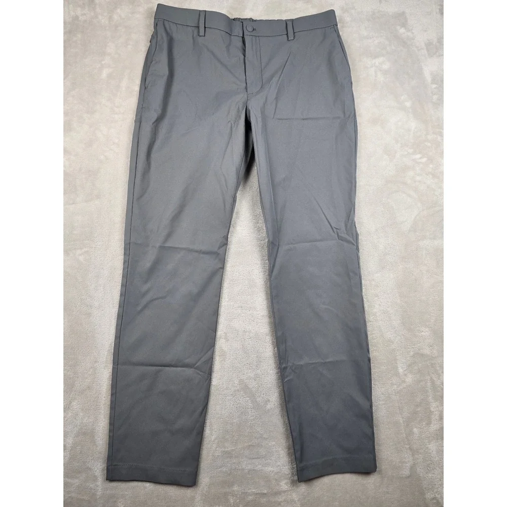 Banana Republic Chino Pants Mens 38x34 Gray Performance Stretch Elastic Waist‎